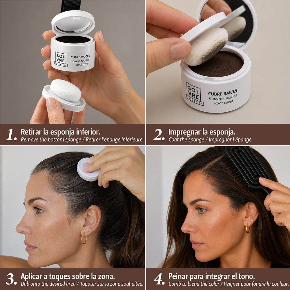 Cubre raíces y canas Castaño Oscuro - Imagen 4